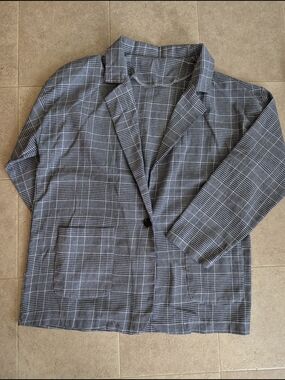 Women's Grey Glen Plaid Blazer - Classic Checked Sport Coat